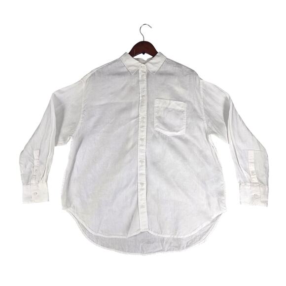 J.CREW MENS BAIRD MCNUTT IRISH LINEN OVERSIZED SHIRT SIZE MP WHITE LONG SLEEVE - Picture 1 of 13